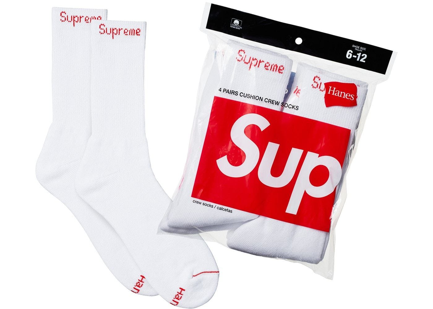 SUPREME CREW SOCKS WHITE
