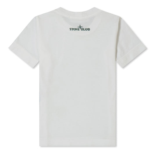 Stone Island Junior White Embroidered Tennis T-Shirt