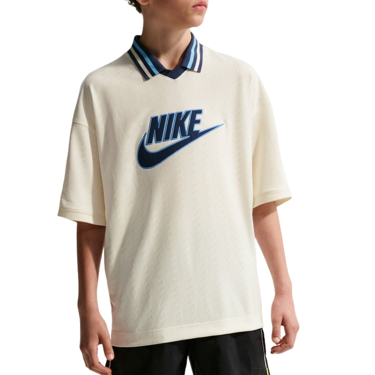 (GS) Nike Sportswear Short-sleeved Jersey 'Soft Pearl Midnight Navy University Blue' IQ0435-047