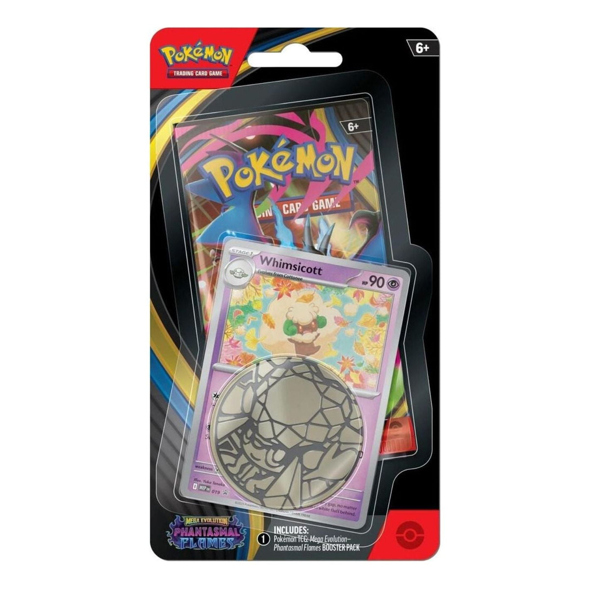 Pokemon Card Eng. 2025 Pokemon ME02: Phantasmal Flames Single Pack Blister 'Whimsicott' 10-10189-105-W