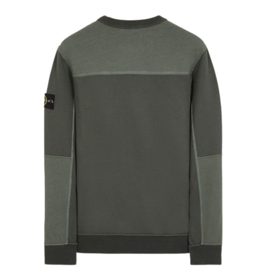 STONE ISLAND ZIP POCKET CREWNECK OLIVE