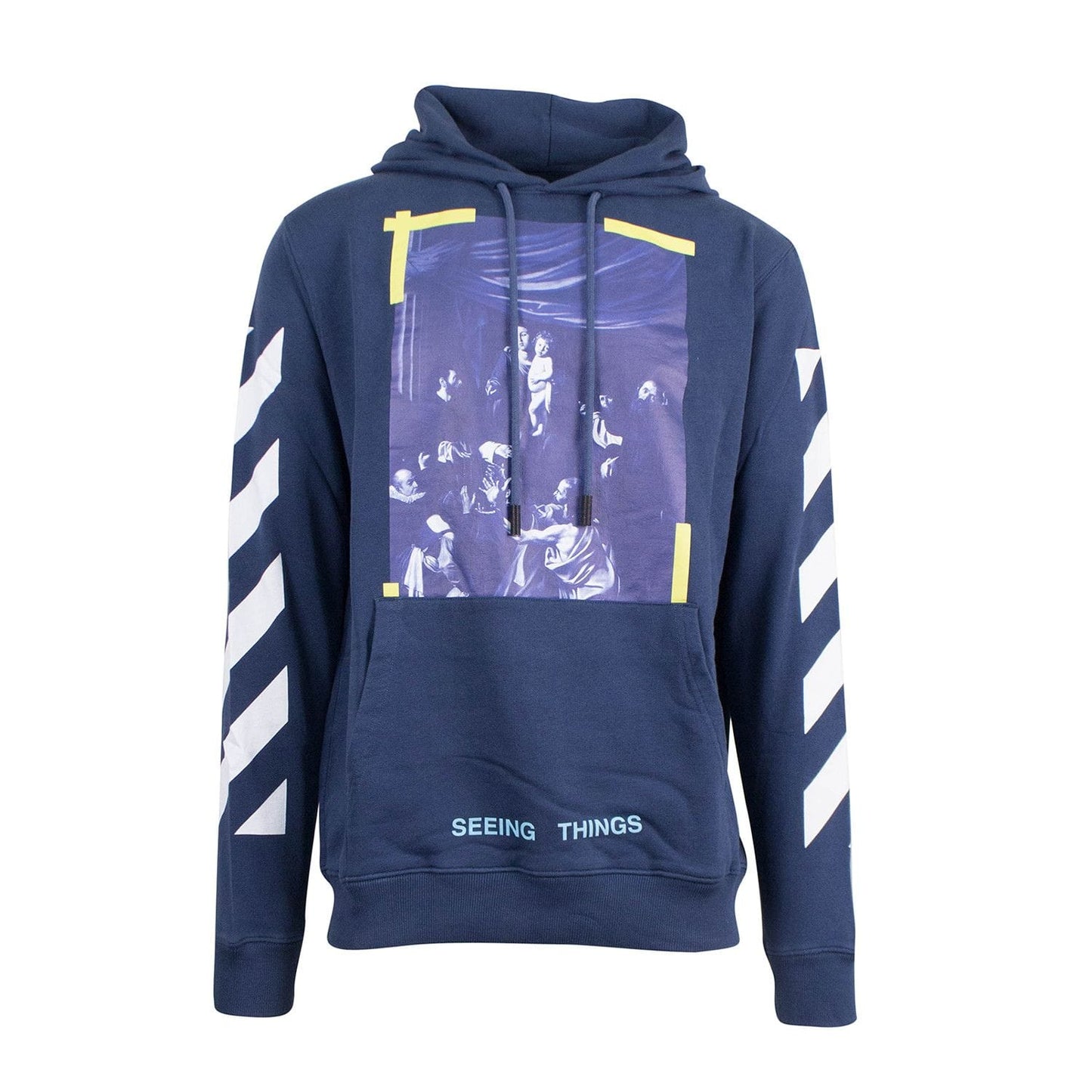 OFF WHITE CARAVAGGIO HOODIE NAVY