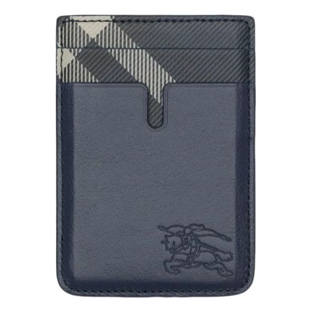 Burberry 26 Pop Check Magnetic Card Case 'Midnight Blue' 81190271