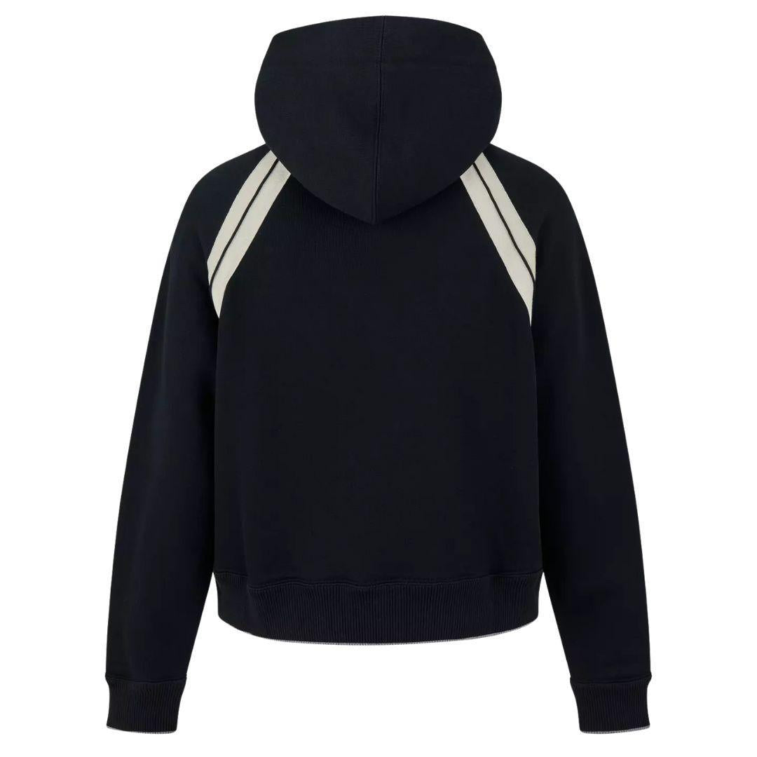 PALM ANGELS CURVED LOGO TRACK HOODIE BLACK