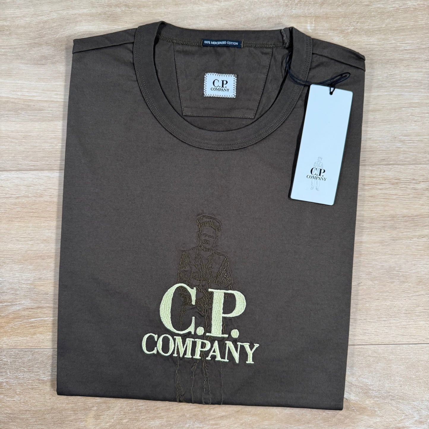 C.P. Company 30/2 Mercerized Jersey Twisted British Sailor T-Shirt in Ivy Green