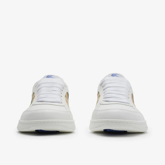 Burberry Check Terrace Sneakers in White / Sand