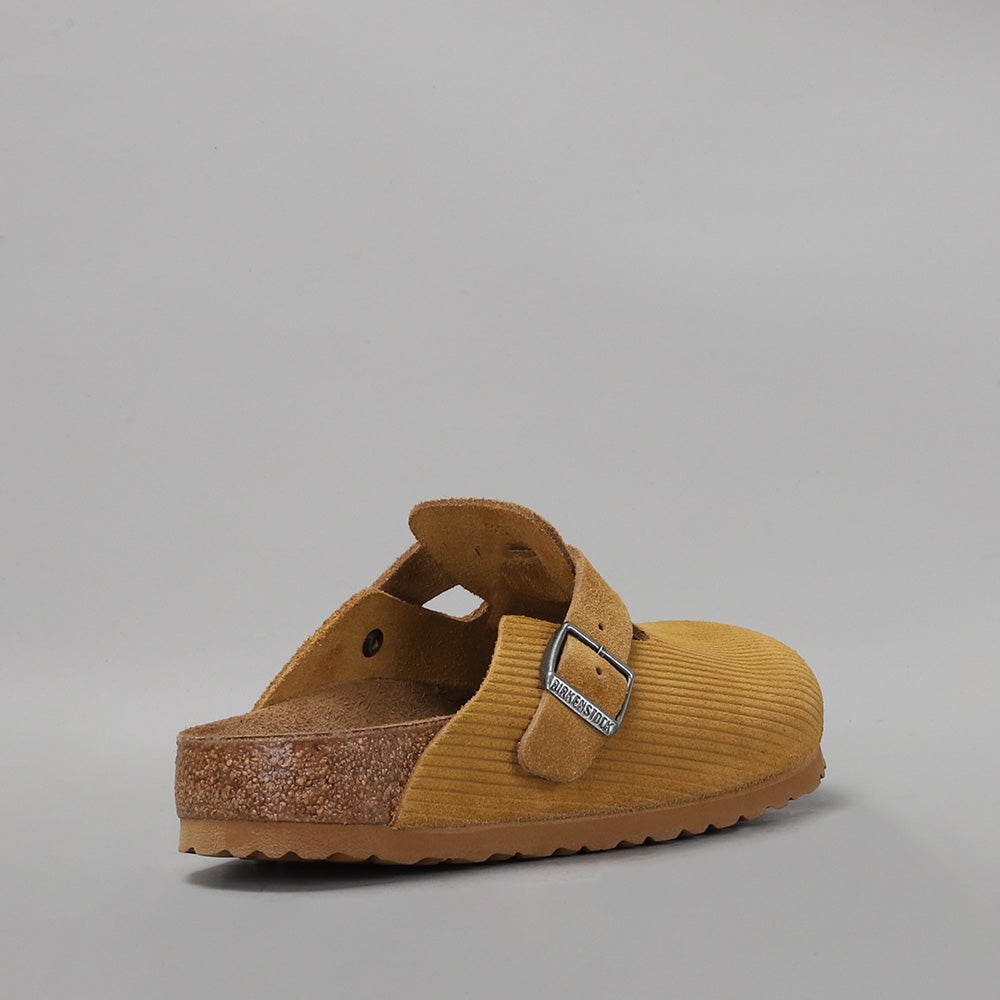 BIRKENSTOCK - BOSTON CLOGS - CORDUROY CORK BROWN EMBOSSED SUEDE - NARROW FIT
