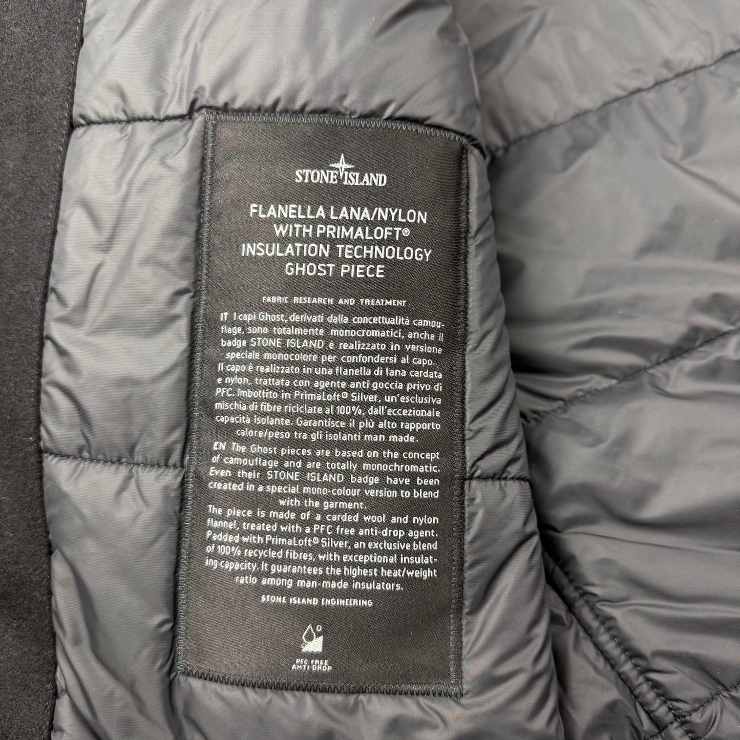 Stone Island Ghost Flanella Lana Jacket - Black