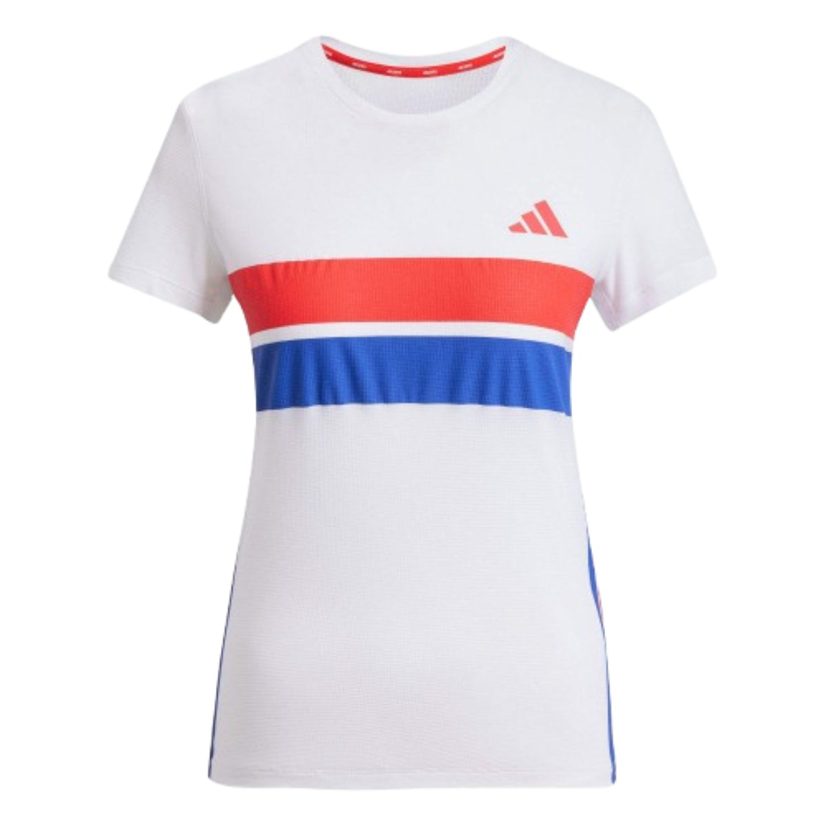 (WMNS) adidas Adizero Retro Running T-Shirt Asia Sizing 'White Red Blue' JD7326