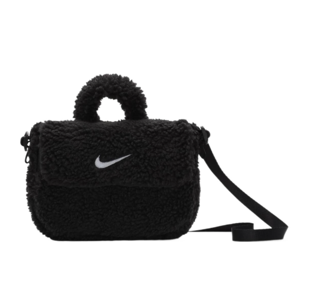 (GS) Nike Sportswear NSW Faux Fur Crossbody Bag 'Black' FB3039-010