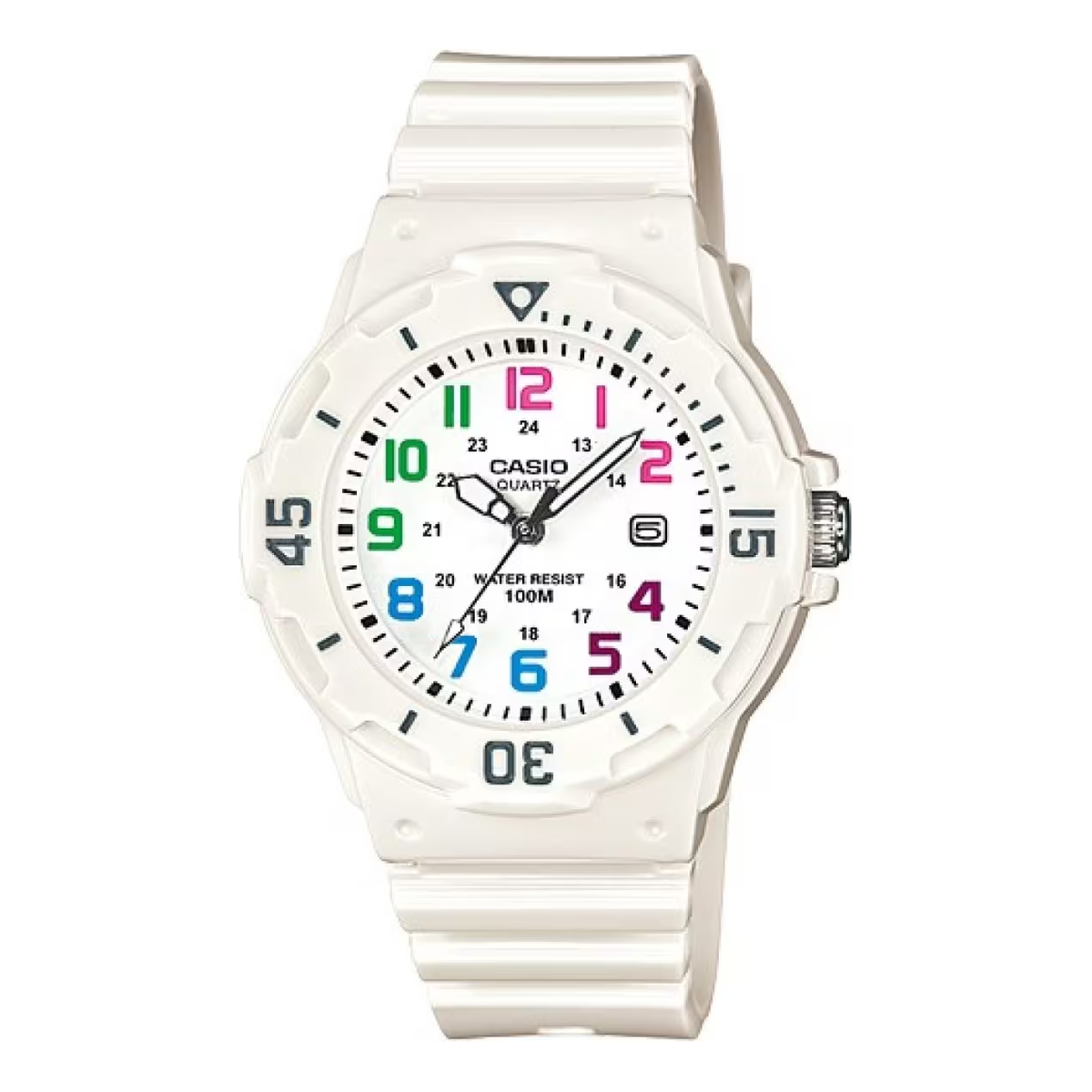 CASIO Waterproof Sports Quartz White Analog LRW-200H-7B