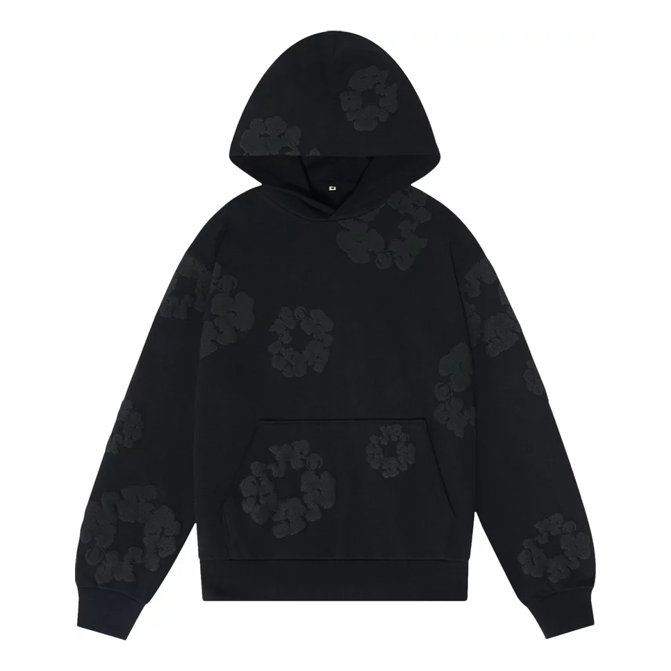 Denim Tears Cotton Wreath Hooded Sweatshirt 'Black Monochrome' 5650-1SS240106CWHS-BLAC