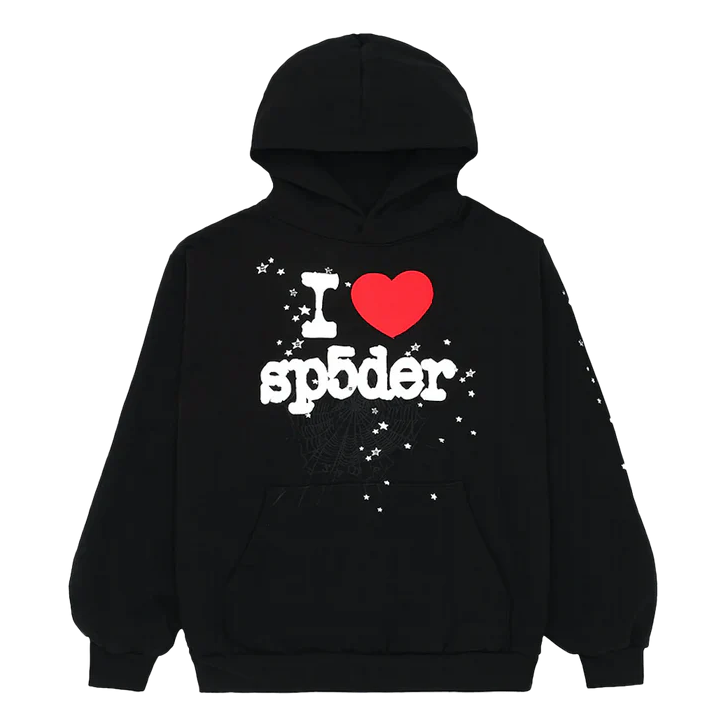 Sp5der I Heart SP5 Hoodie 'Black' SP5-LOVEBLK-HD