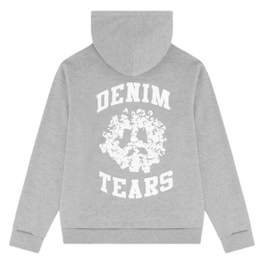 DENIM TEARS DENIM UNIVERSITY ZIP HOODIE GREY