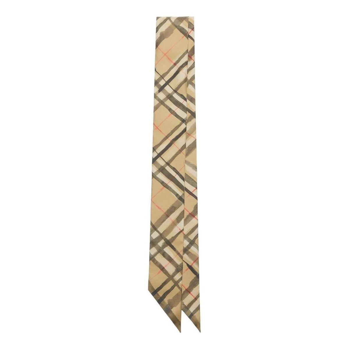 (WMNS) Burberry 26 Skinny Watercolour Check Silk Scarf 'Sand Beige' 81199601