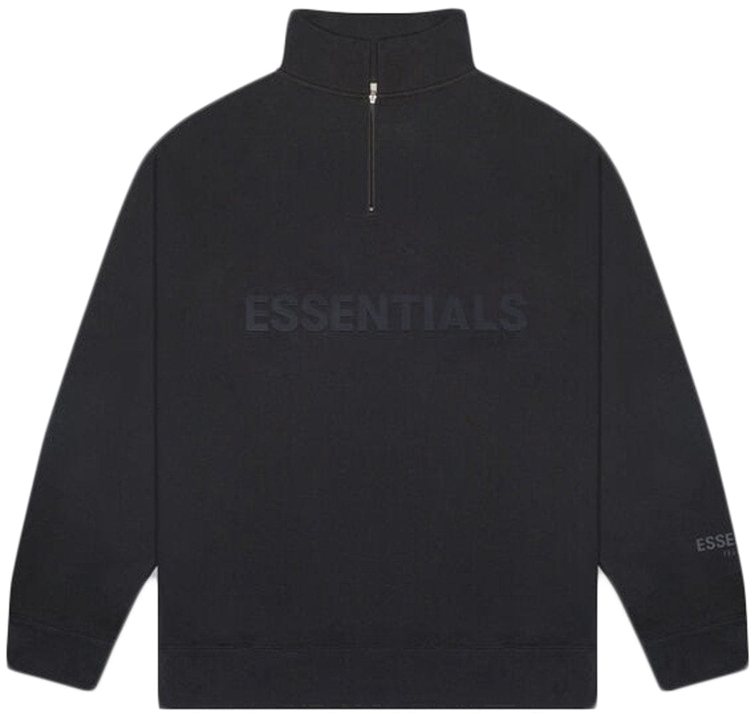 ESSENTIALS FOG HALF ZIP SWEATER BLACK