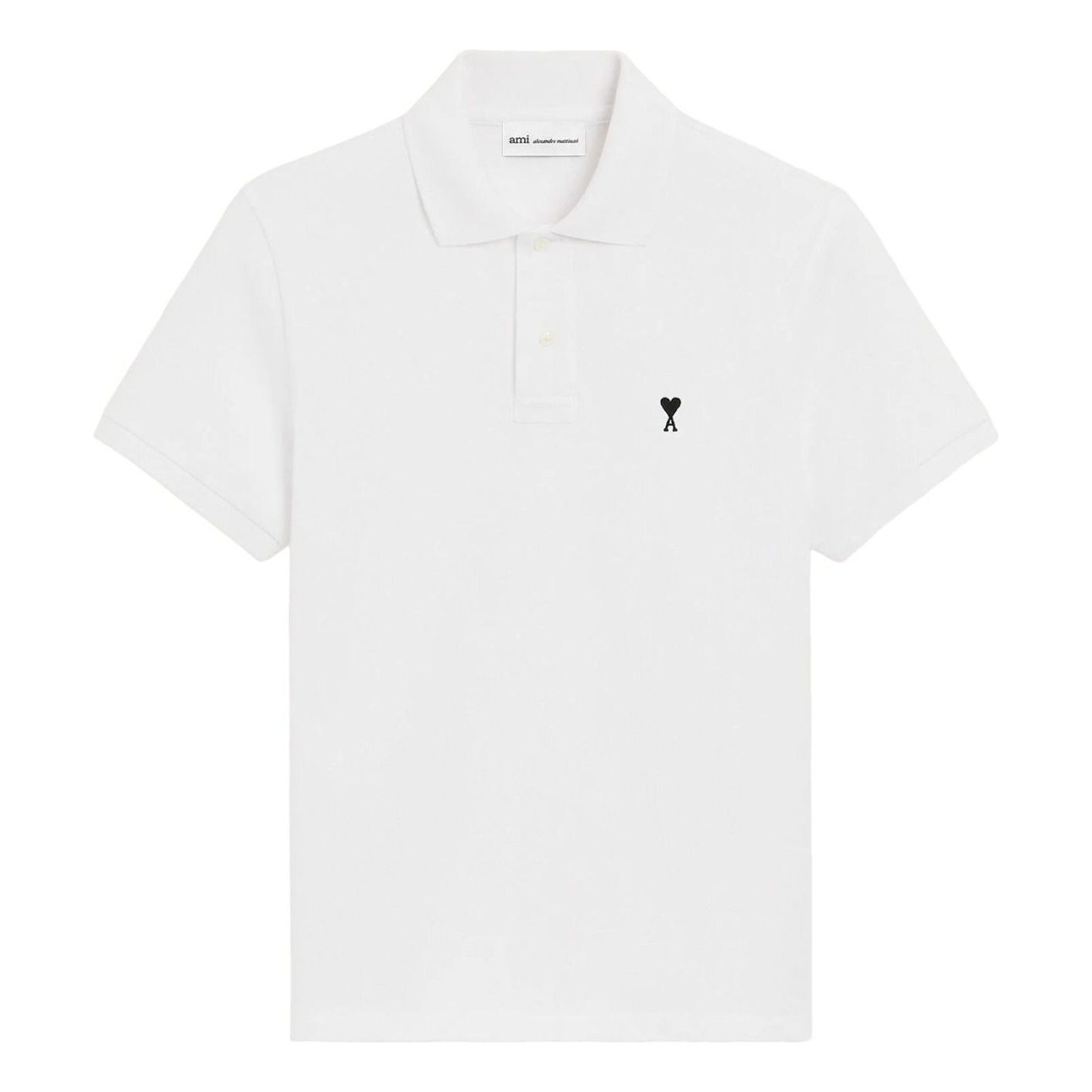 AMI Short Sleeve Ami de Heart Polo Shirt 'White' HPL411-760-100