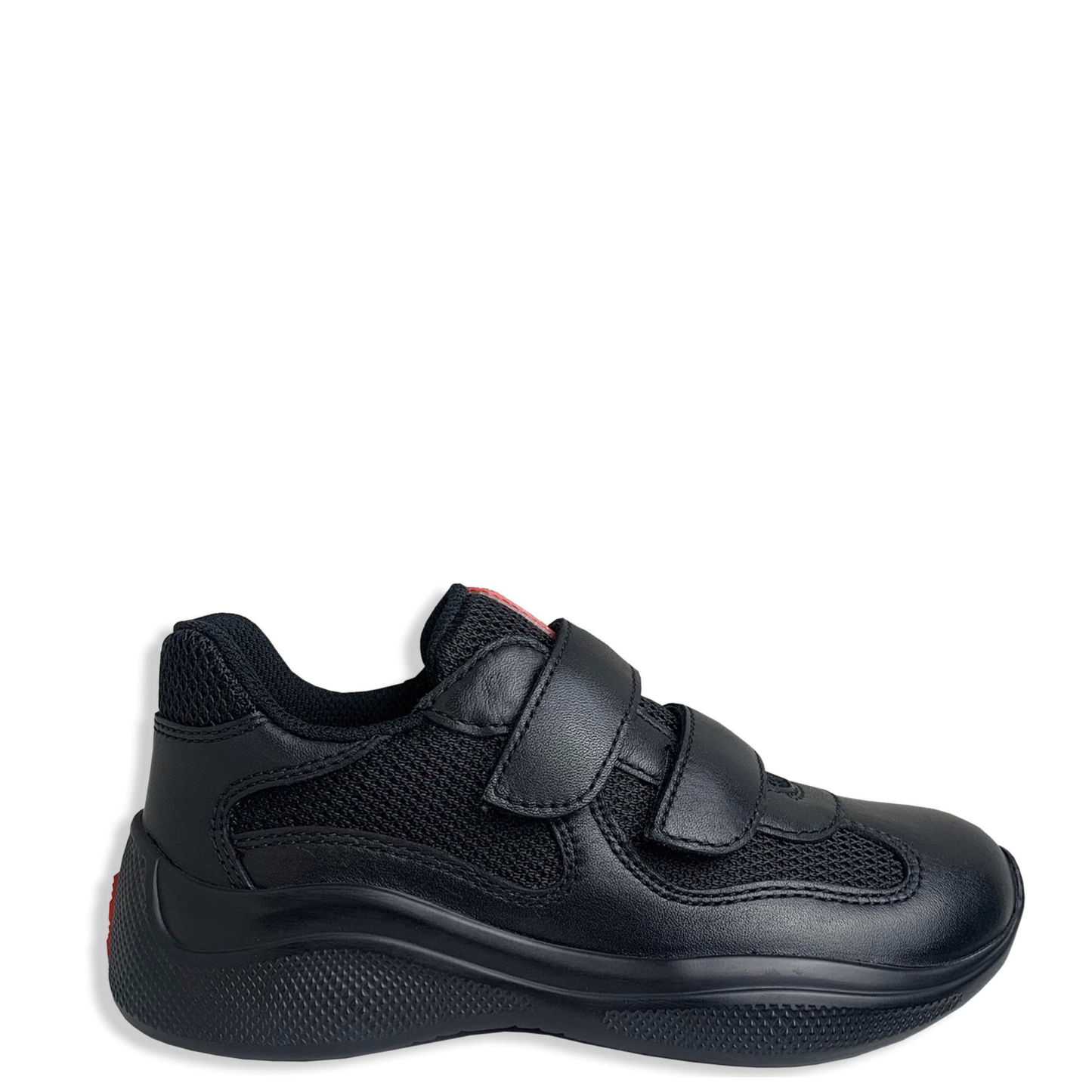 Kids Prada Black Leather Americas Cup