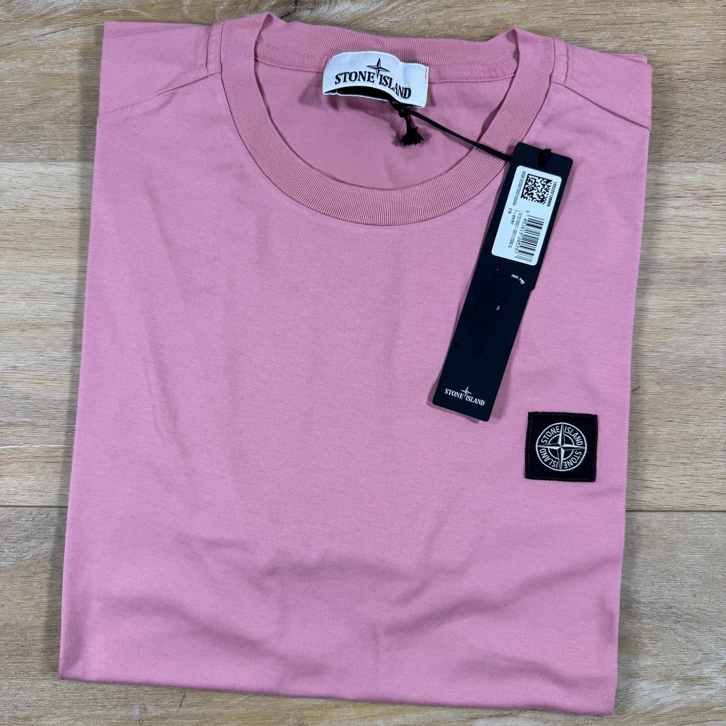 Stone Island Patch Logo T-Shirt in Oleander Pink
