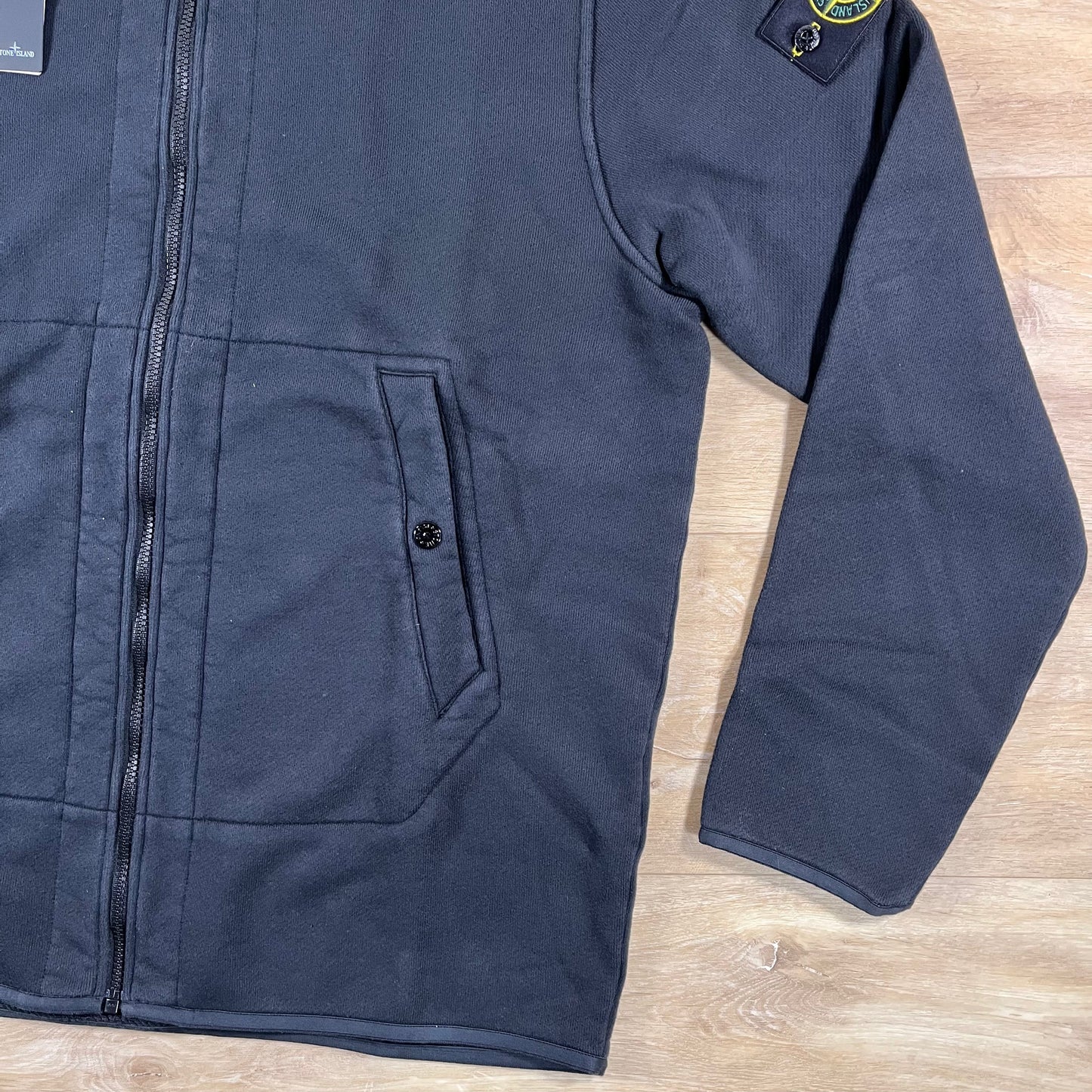 Stone Island Full-Zip Technical Hoodie in Black