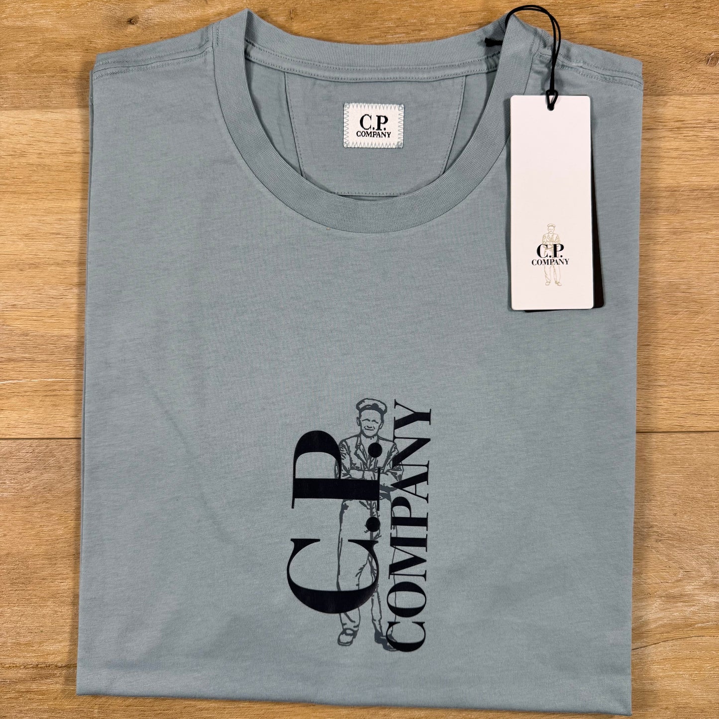 C.P. Company 30/1 Jersey T-Shirt in Silver Blue