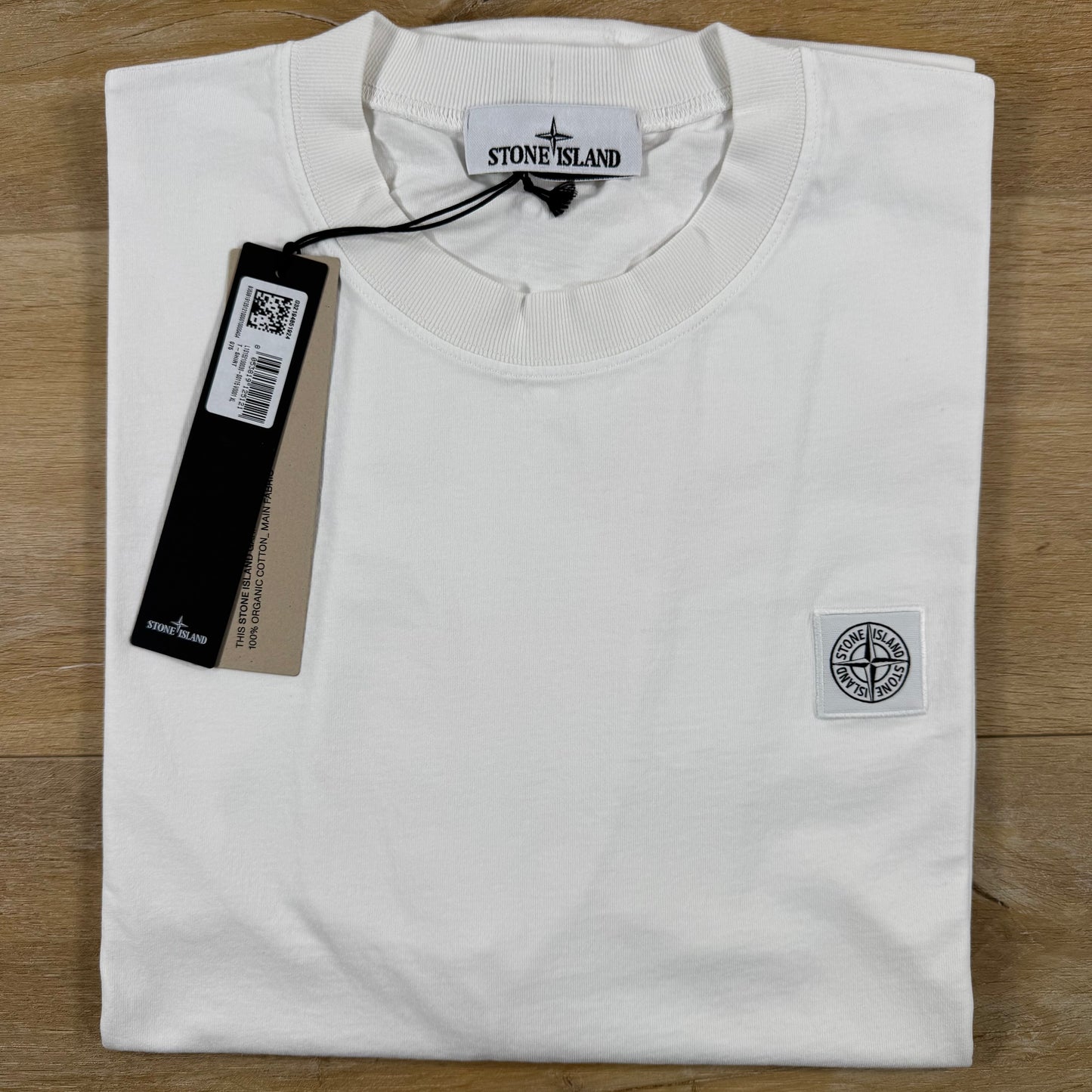 Stone Island Combed Organic Patch Logo T-Shirt in White