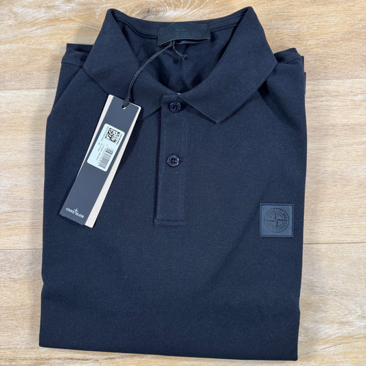 Stone Island Ghost Patch Logo Polo Shirt in Navy