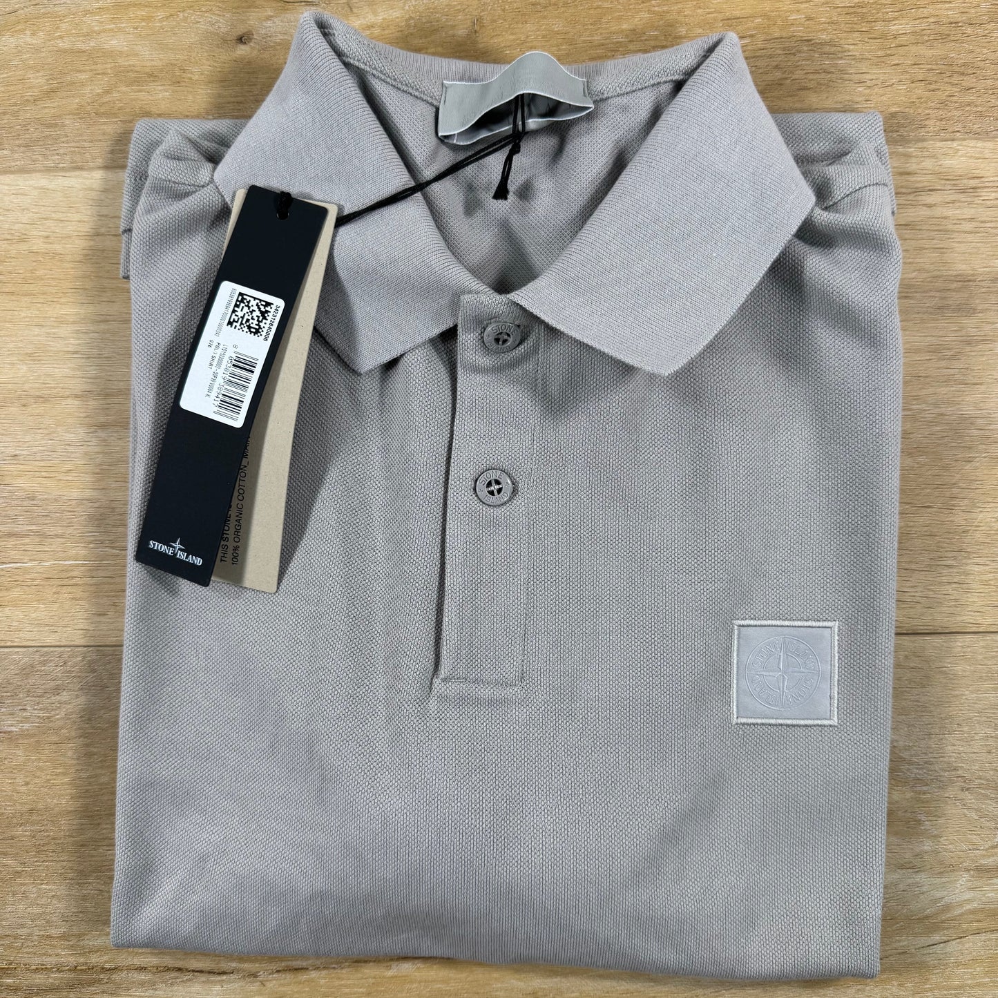 Stone Island Ghost Patch Logo Polo Shirt in Dust Grey