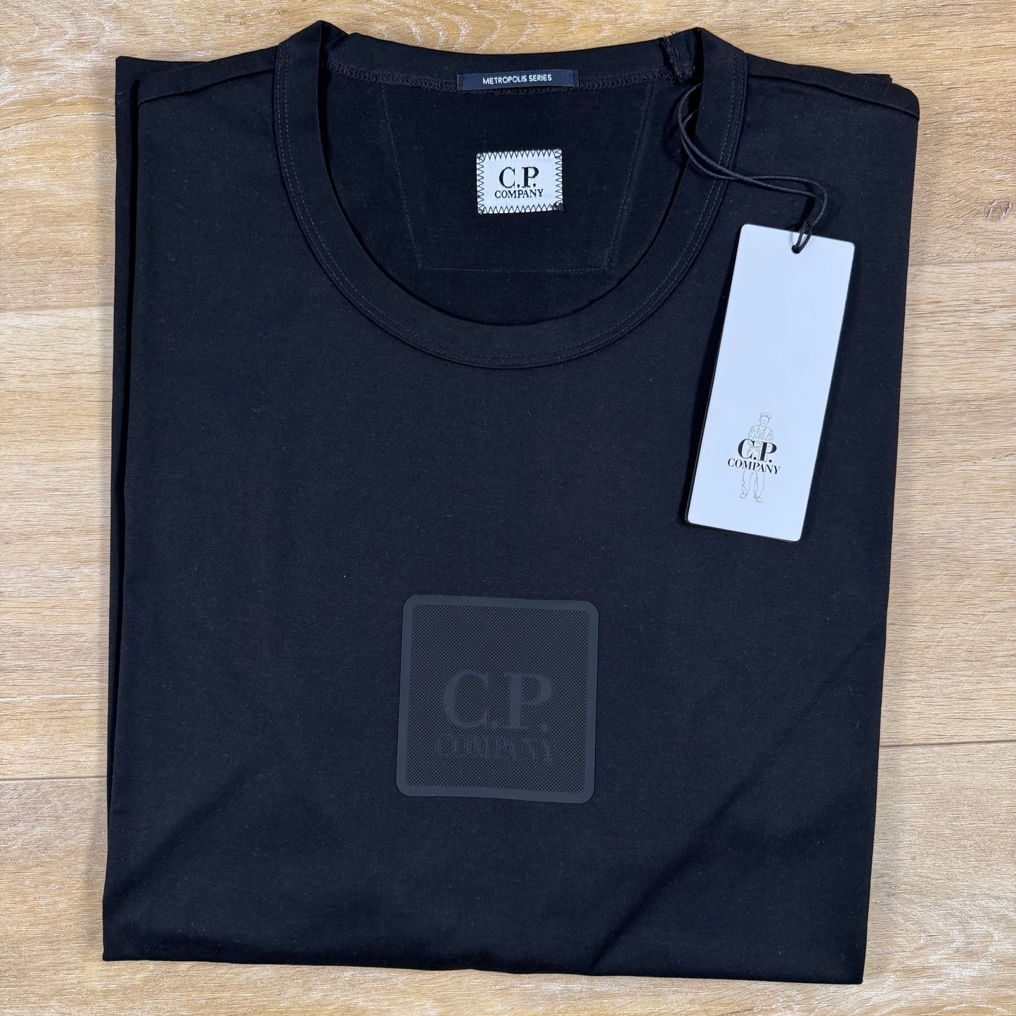 C.P. Company Metropolis Series Square Logo T-Shirt in Black