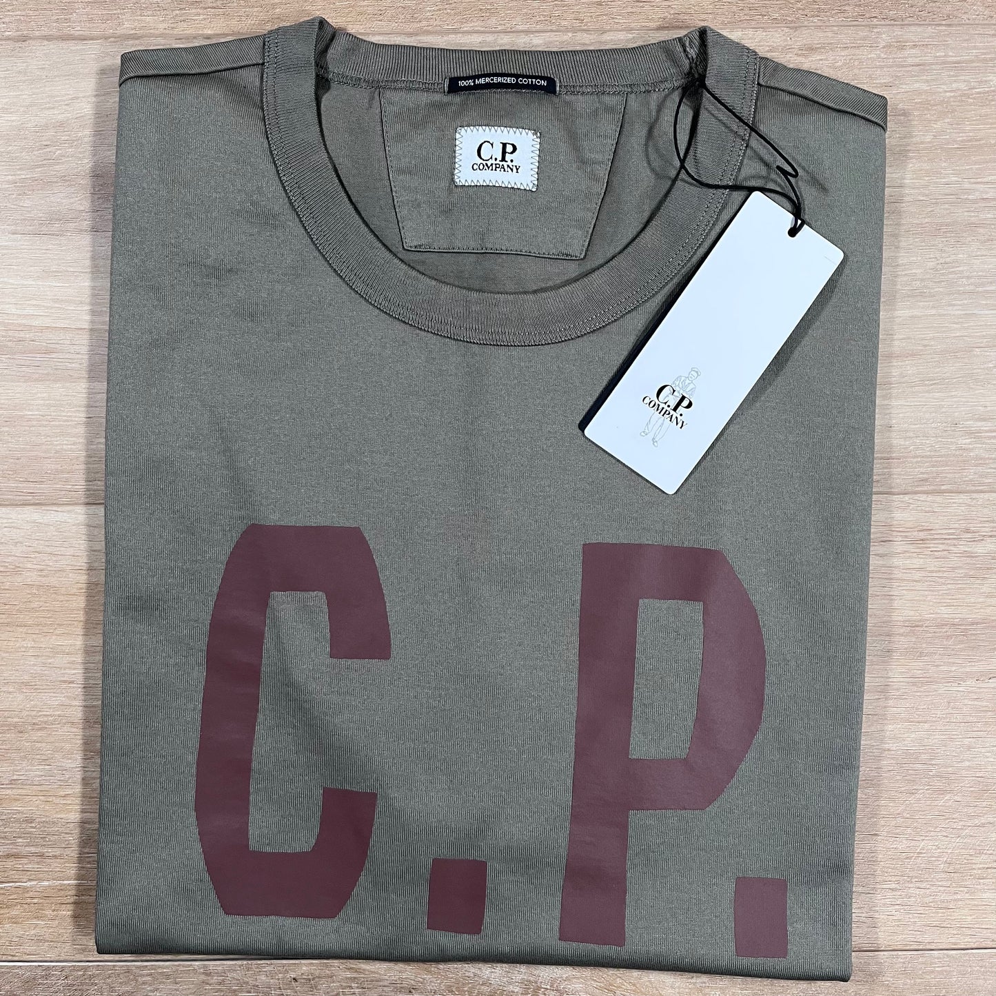 C.P. Company Mercerized 30/2 Jersey Sailor T-Shirt in Fungi Grey