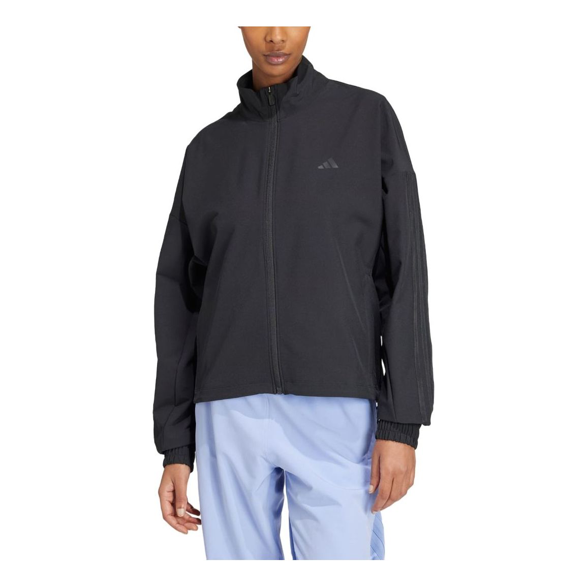 (WMNS) adidas Pacer All Gym Tonal 3-Stripes Woven Jacket Asia Sizing 'Black' IW8167
