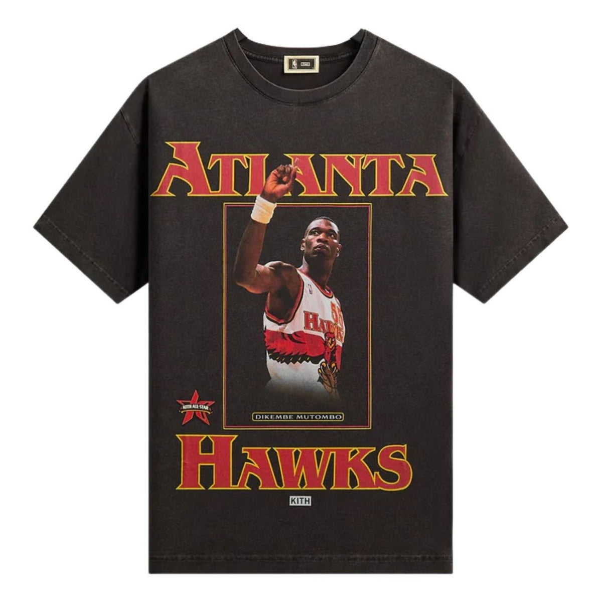 Kith for NBA All-Star Atlanta Hawks Dikembe Mutombo Vintage T-Shirt 'Black' KHM034958-001