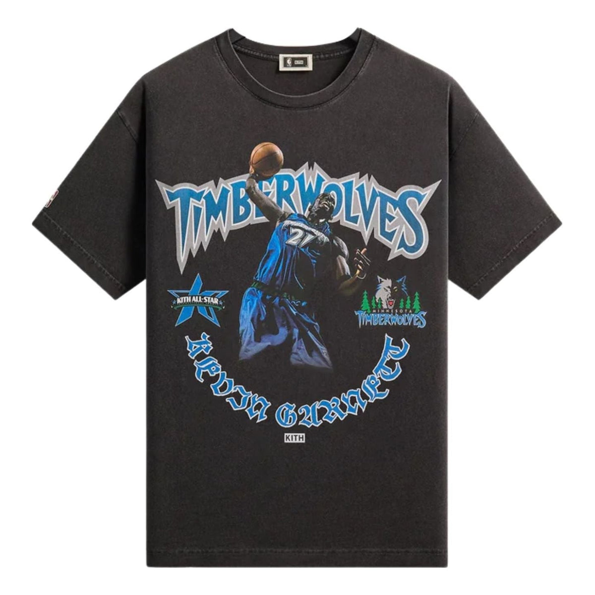 Kith for NBA All-Star Minnesota Timberwolves Kevin Garnett Vintage T-Shirt 'Black' KHM034963-001