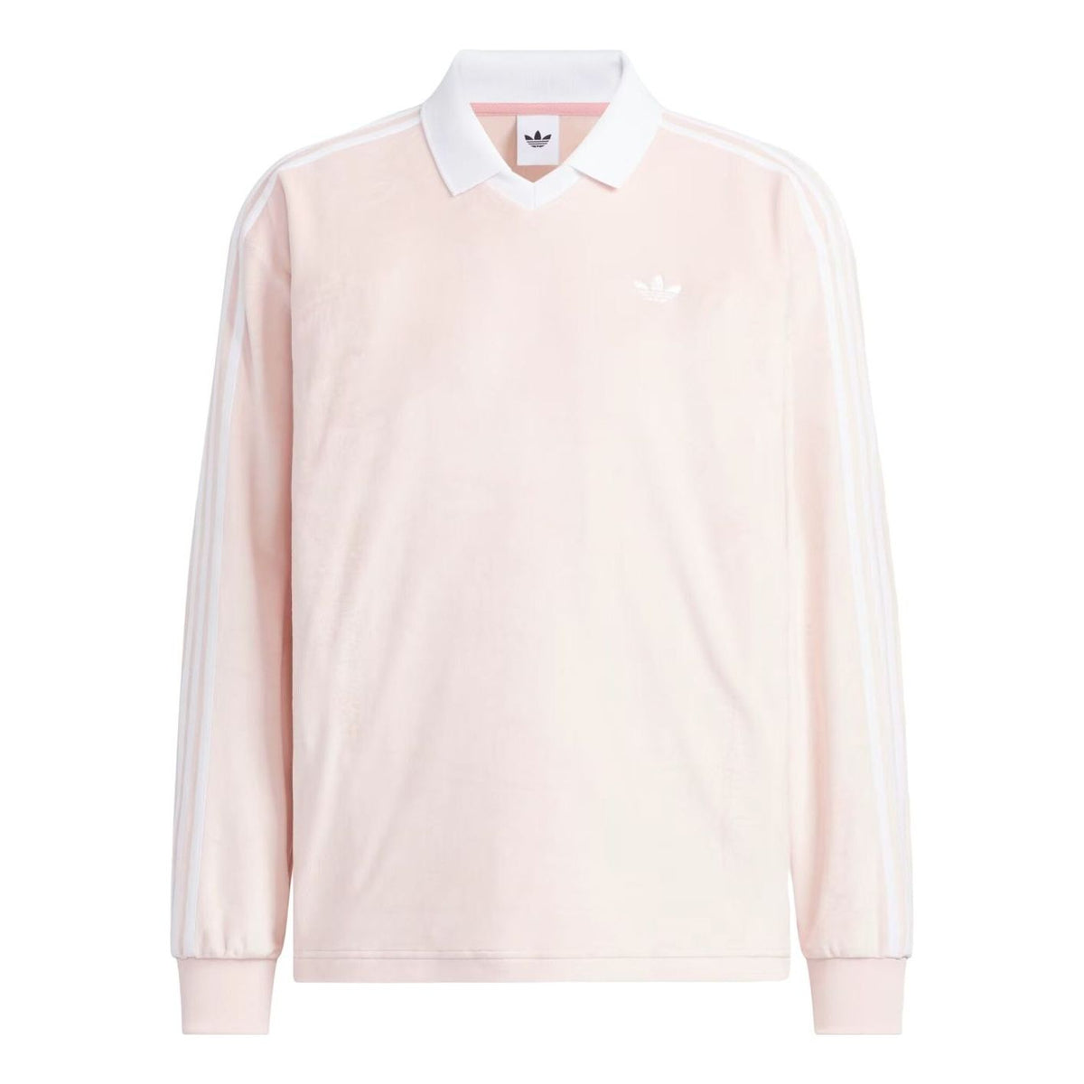adidas Velvet Long Sleeve Polo Shirt 'Sandy Pink' KQ5487