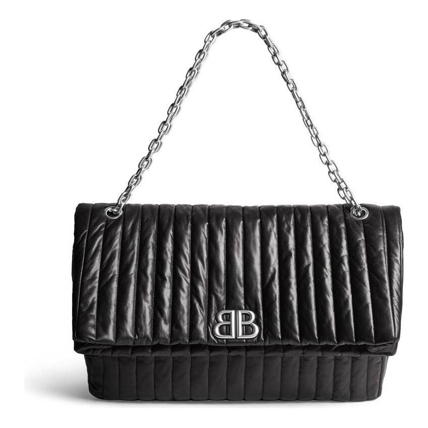 (WMNS) Balenciaga Monaco Large Chain Bag Quilted 'Black' 7659332AASE1000