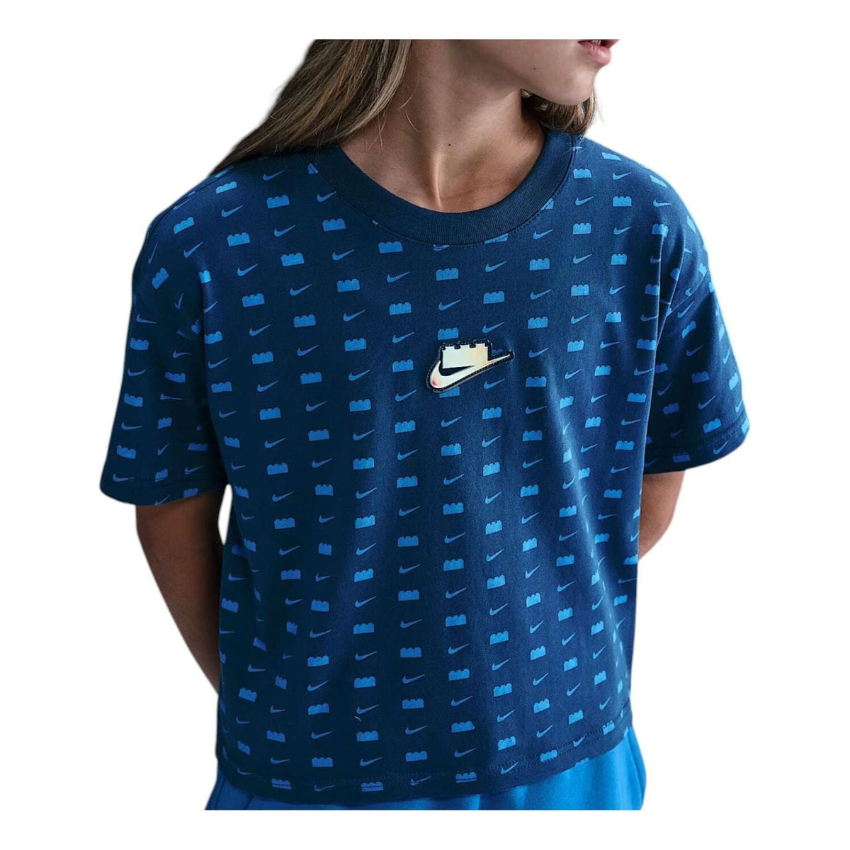 (GS) Nike x Lego Logo T-Shirt 'Brave Blue' IB4463-416