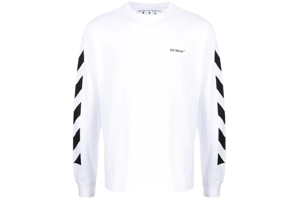 OFF WHITE DIAGONAL HELVETICA LONG SLEEVE T-SHIRT WHITE / BLACK