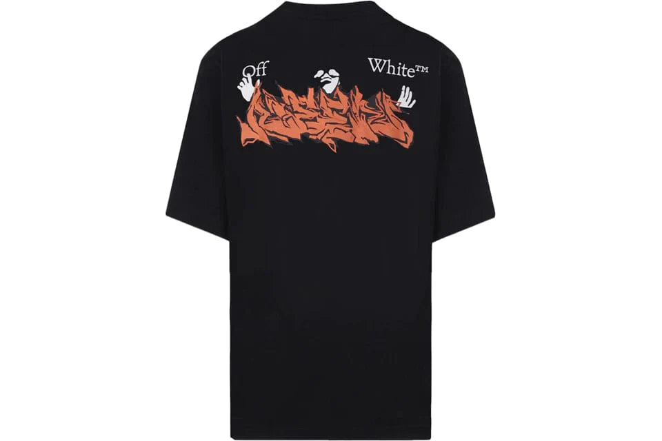OFF WHITE GRAFFITI LOGO T-SHIRT BLACK