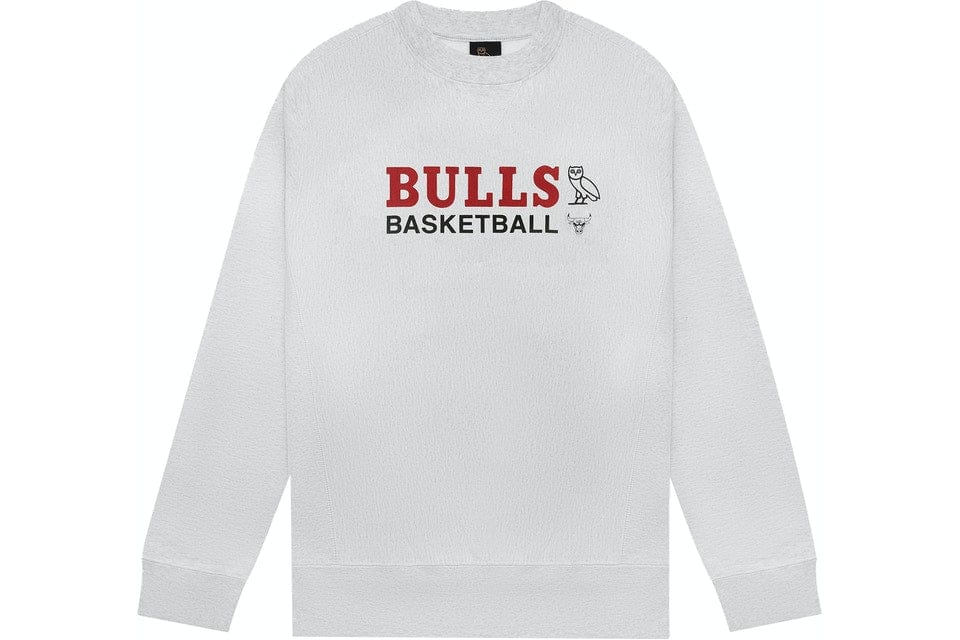 OVO X NBA CREWNECK HEATHER GREY CHICAGO BULLS
