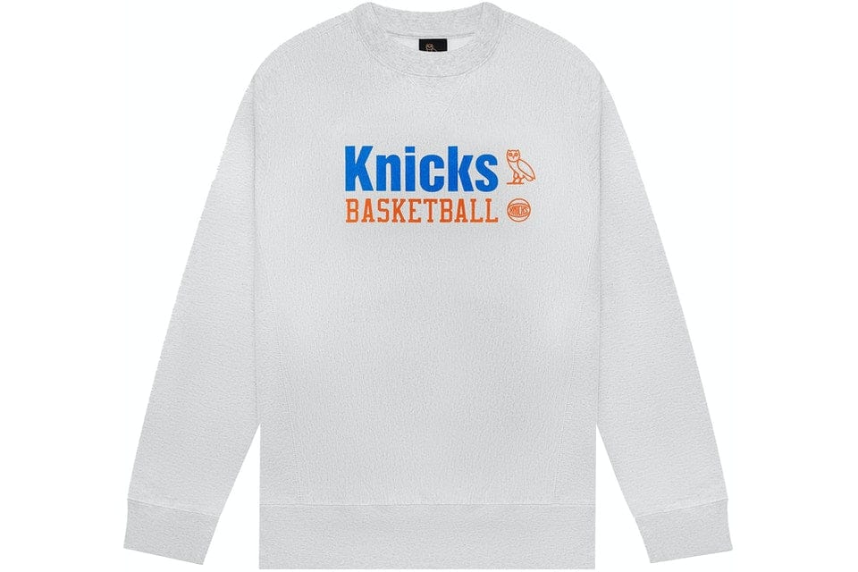 OVO X NBA CREWNECK HEATHER GREY NEW YORK KNICKS