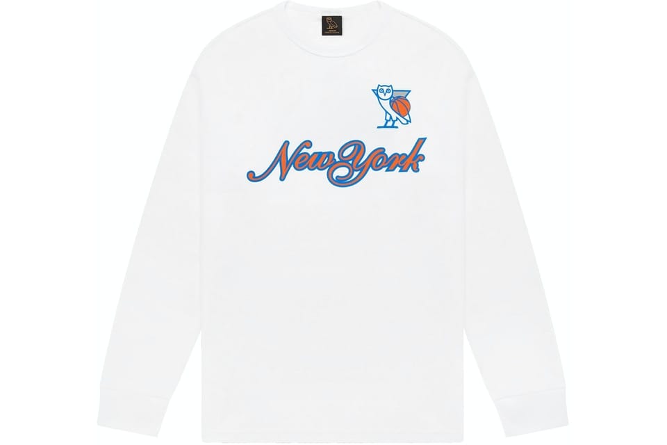 OVO X NBA LONG SLEEVE T-SHIRT NEW YORK KNICKS