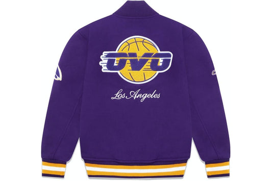 OVO X NBA LAKERS VARSITY JACKET PURPLE