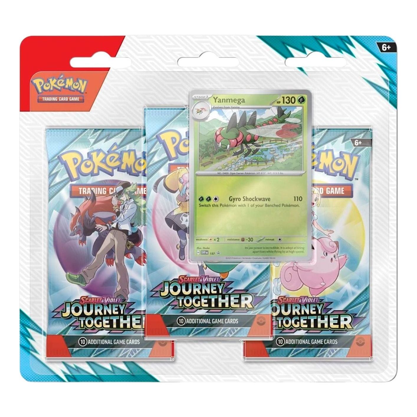Pokemon Card Eng. 2025 Pokemon: Journey Together 3 Packs Blister 'Yanmega' 100-10339