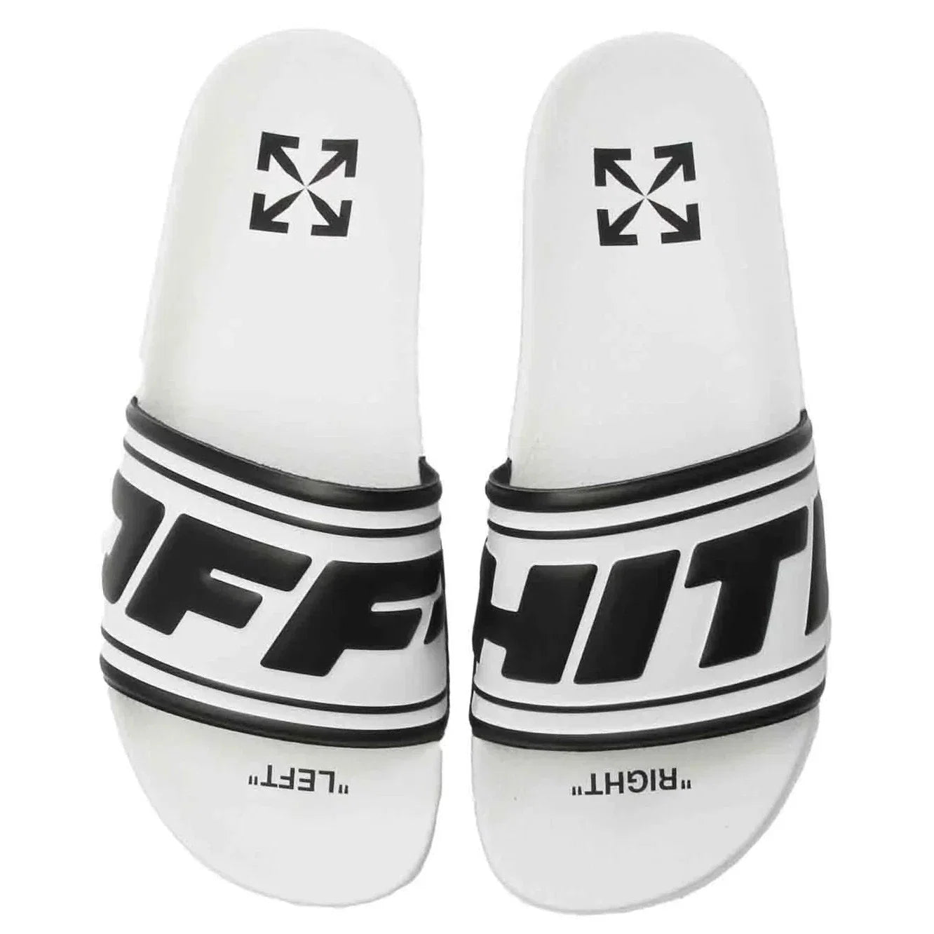 Womens Off White Logo Pool Sliders