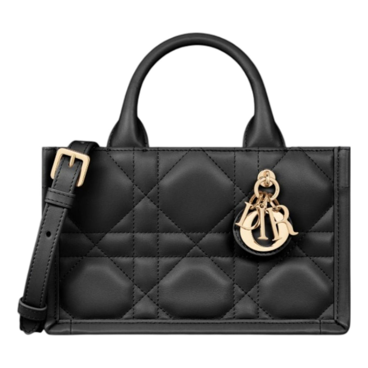 (WMNS) DIOR Mini Book Tote with Strap 'Macrocannage Calfskin Black' S5573OWHP-M900
