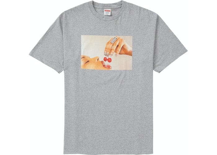 SUPREME CHERRY TEE GREY