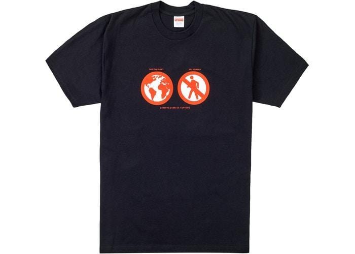 SUPREME SAVE THE PLANET TEE BLACK