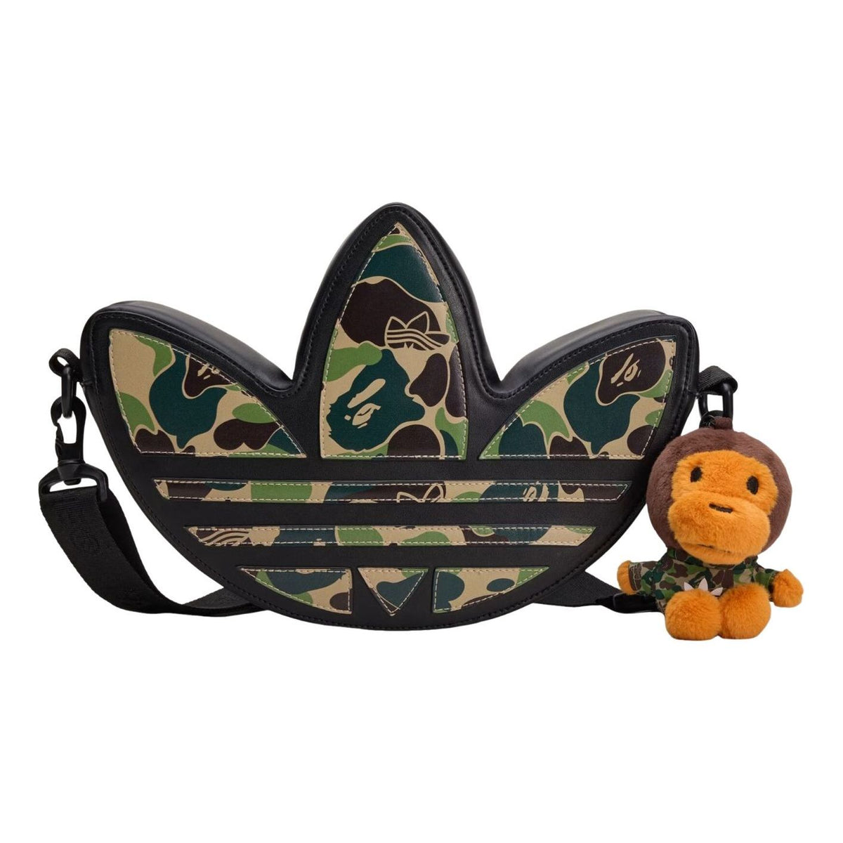 adidas x Bape Trefoil Shoulder Bag 'Black' KF4921
