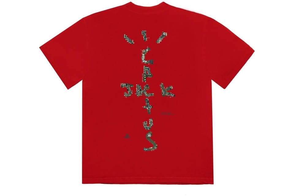 TRAVIS SCOTT MOTHERBOARD LOGO IV T-SHIRT RED