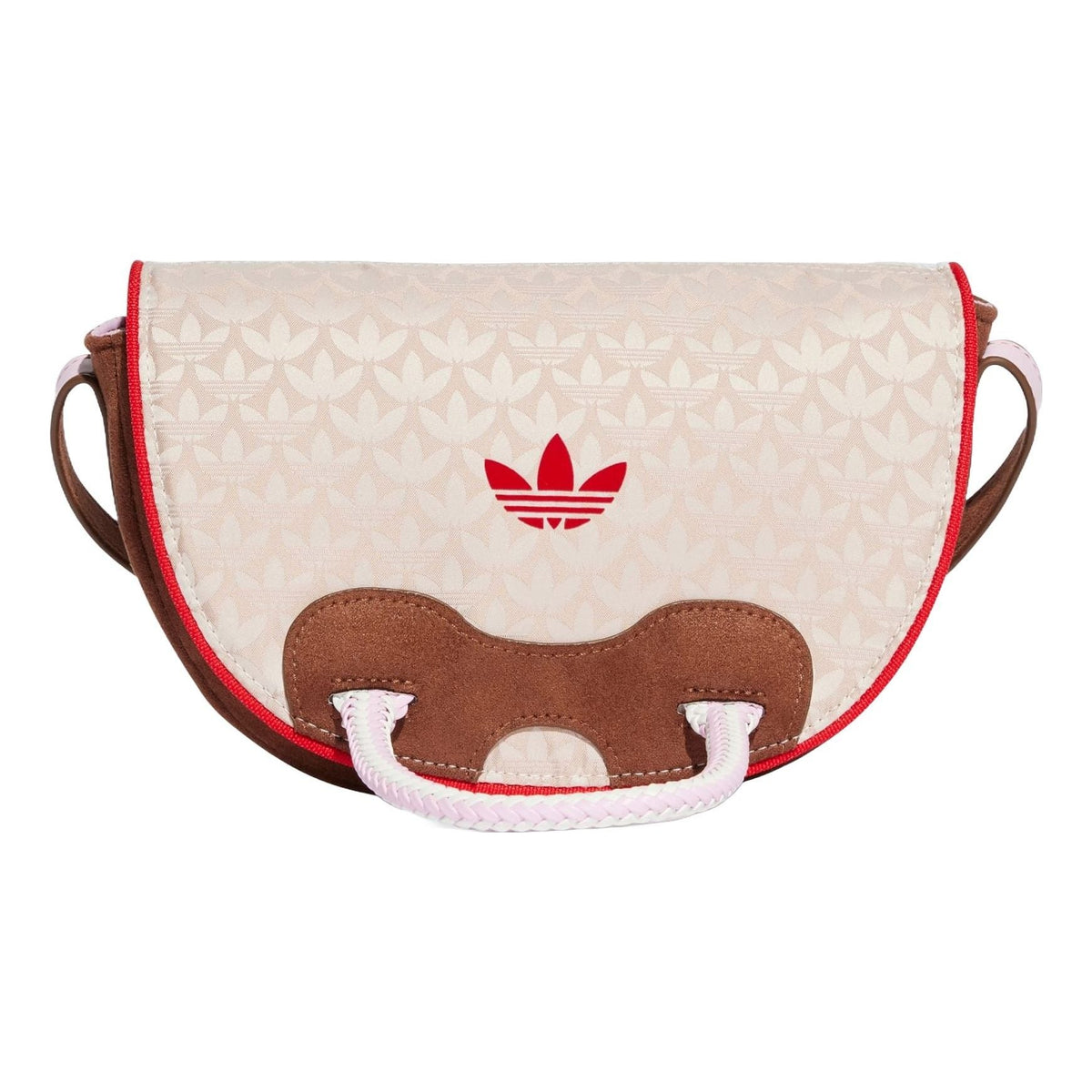 (WMNS) adidas Trefoil Monogram Jacquard Suede Satchel Bag 'Wonder Taupe Brown' IT7336